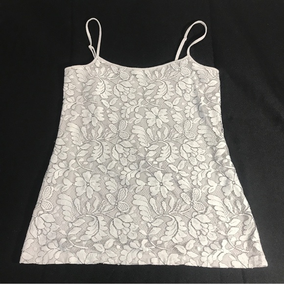 Ann Taylor Grey Knit Over Lay Grey Tank Top Size Small - Picture 3 of 4